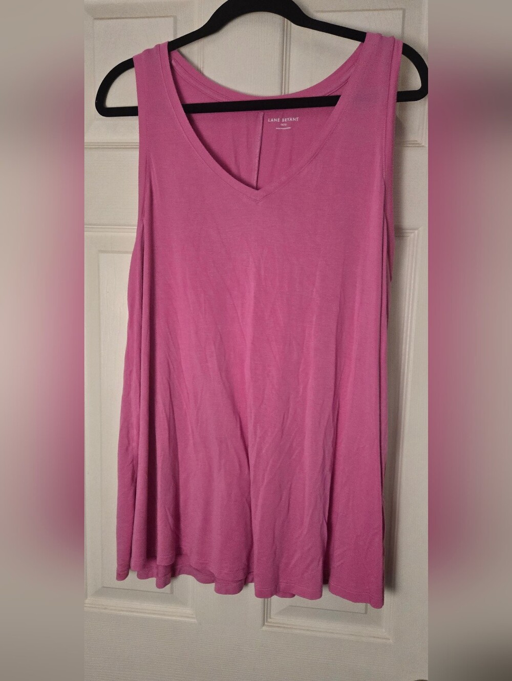 Lane Bryant Mauve-Pink V-Neck Sleeveless Tank